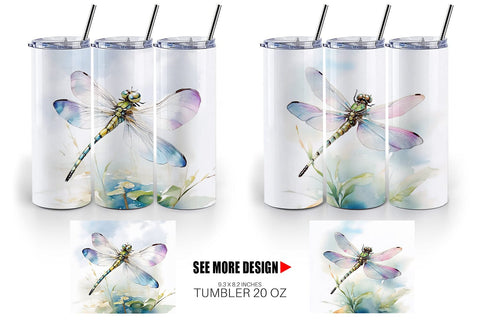 Tumbler Wrap Dragonfly Summer Sublimation artnoy 