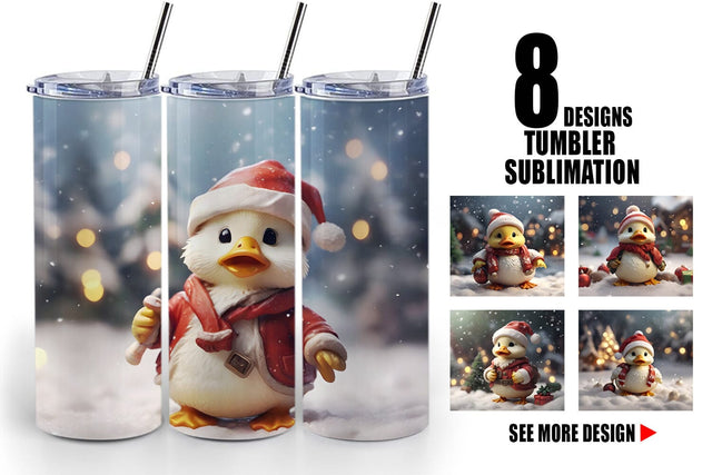 Tumbler Wrap Duck Christmas Sublimation artnoy 