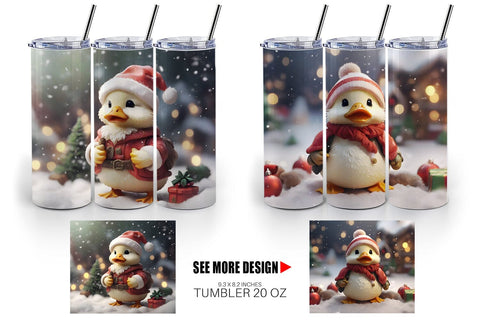 Tumbler Wrap Duck Christmas Sublimation artnoy 