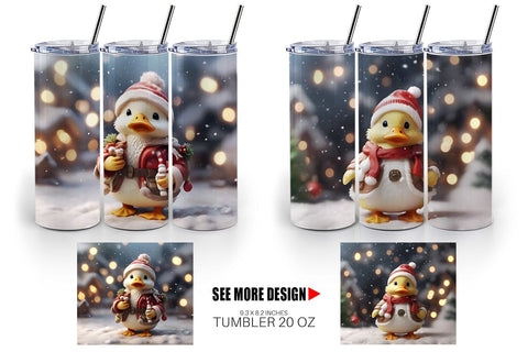 Tumbler Wrap Duck Christmas Sublimation artnoy 