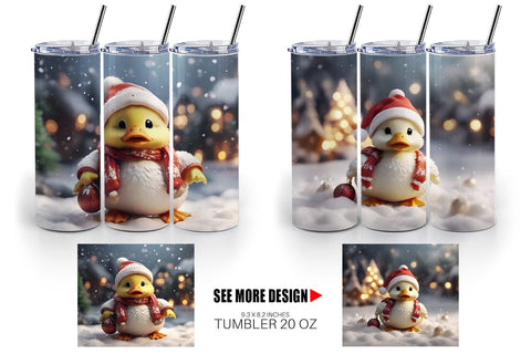 Tumbler Wrap Duck Christmas Sublimation artnoy 