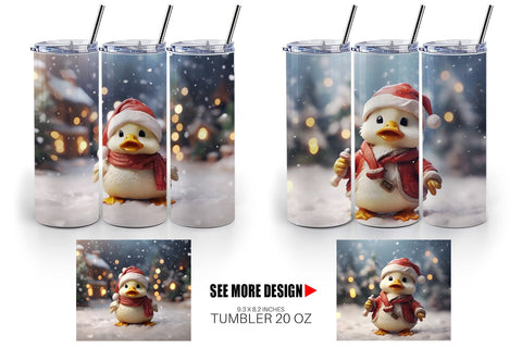 Tumbler Wrap Duck Christmas Sublimation artnoy 