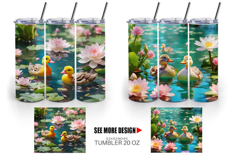 Tumbler Wrap Ducks Swimming Sublimation artnoy 