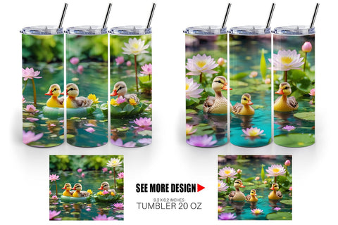 Tumbler Wrap Ducks Swimming Sublimation artnoy 