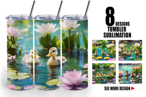 Tumbler Wrap Ducks Swimming Sublimation artnoy 