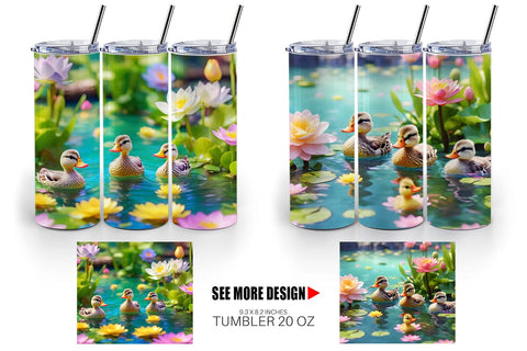 Tumbler Wrap Ducks Swimming Sublimation artnoy 