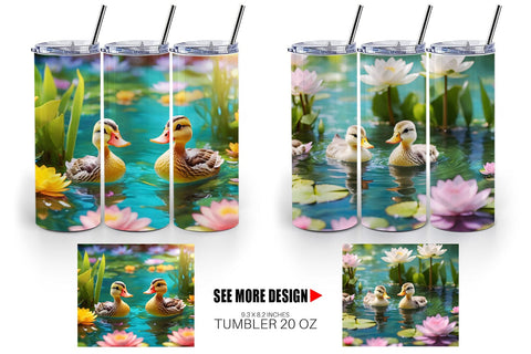 Tumbler Wrap Ducks Swimming Sublimation artnoy 