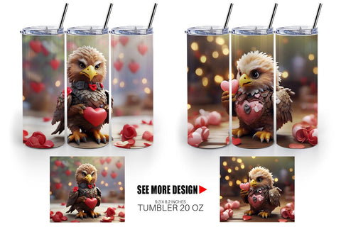 Tumbler Wrap Eagle Valentine Sublimation artnoy 