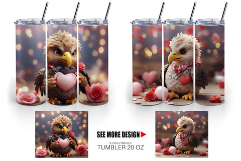 Tumbler Wrap Eagle Valentine Sublimation artnoy 