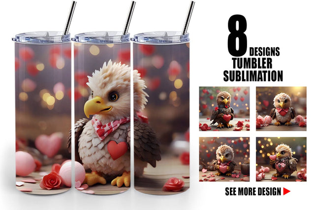Tumbler Wrap Eagle Valentine Sublimation artnoy 