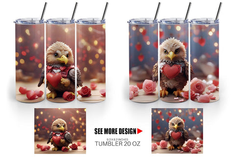 Tumbler Wrap Eagle Valentine Sublimation artnoy 