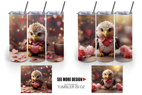 Tumbler Wrap Eagle Valentine Sublimation artnoy 