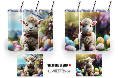 Tumbler Wrap Easter Baby Sheep Sublimation artnoy 