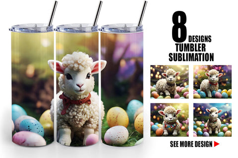 Tumbler Wrap Easter Baby Sheep Sublimation artnoy 
