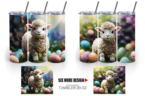 Tumbler Wrap Easter Baby Sheep Sublimation artnoy 