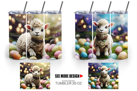 Tumbler Wrap Easter Baby Sheep Sublimation artnoy 