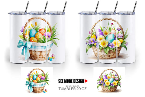 Tumbler Wrap Easter Basket Sublimation artnoy 