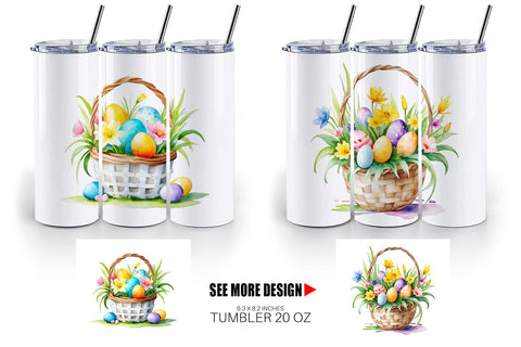 Tumbler Wrap Easter Basket Sublimation artnoy 
