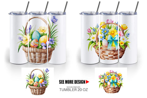 Tumbler Wrap Easter Basket Sublimation artnoy 