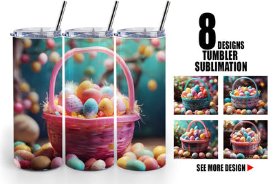 Tumbler Wrap Easter Basket with Eggs Sublimation artnoy 