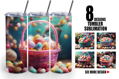 Tumbler Wrap Easter Basket with Eggs Sublimation artnoy 
