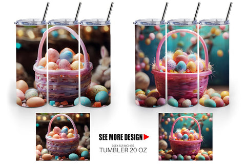 Tumbler Wrap Easter Basket with Eggs Sublimation artnoy 