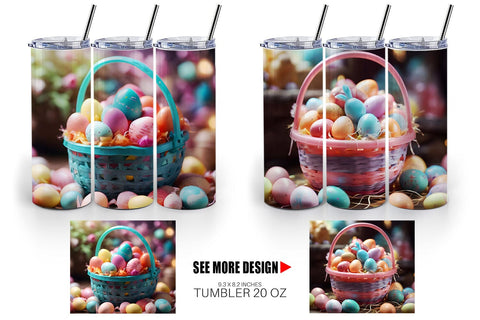 Tumbler Wrap Easter Basket with Eggs Sublimation artnoy 