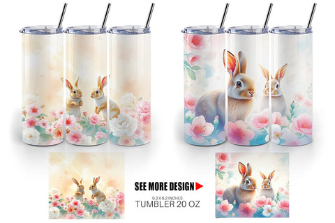 Tumbler Wrap Easter Bunny Sublimation artnoy 