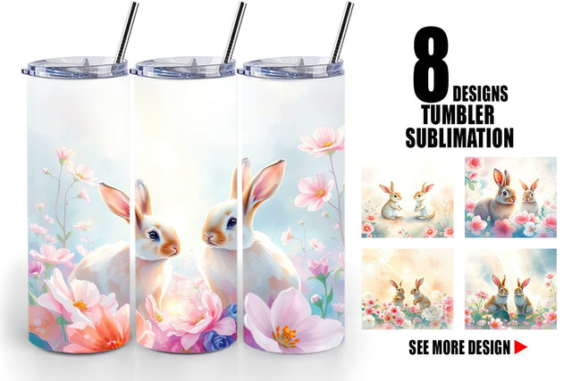 Tumbler Wrap Easter Bunny Sublimation artnoy 
