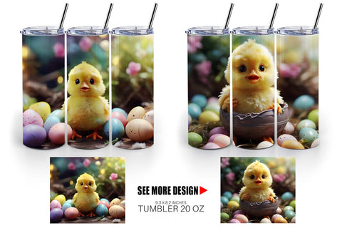 Tumbler Wrap Easter Chick Sublimation artnoy 