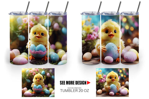 Tumbler Wrap Easter Chick Sublimation artnoy 