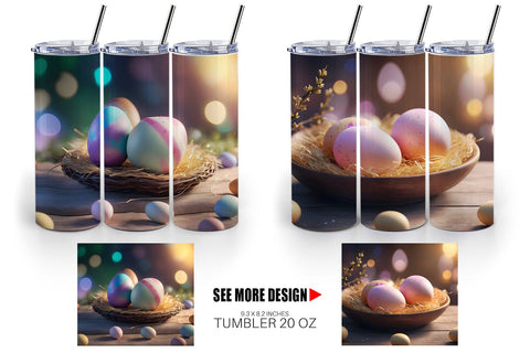 Tumbler Wrap Easter Egg Bokeh Sublimation artnoy 