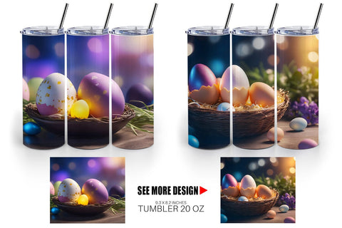 Tumbler Wrap Easter Egg Bokeh Sublimation artnoy 