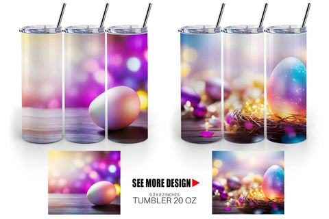 Tumbler Wrap Easter Egg Bokeh Sublimation artnoy 