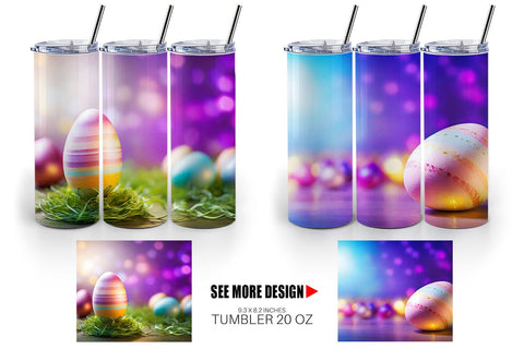 Tumbler Wrap Easter Egg Bokeh Sublimation artnoy 