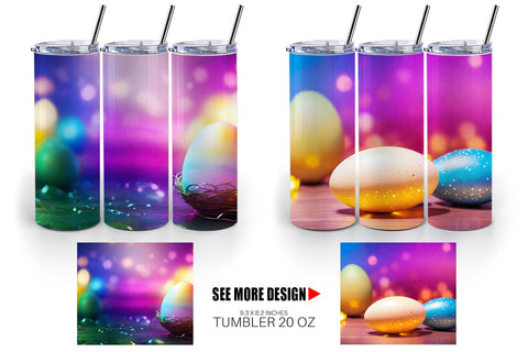 Tumbler Wrap Easter Egg Bokeh Sublimation artnoy 