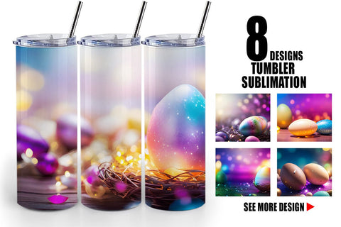 Tumbler Wrap Easter Egg Bokeh Sublimation artnoy 