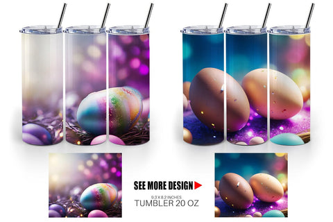 Tumbler Wrap Easter Egg Bokeh Sublimation artnoy 