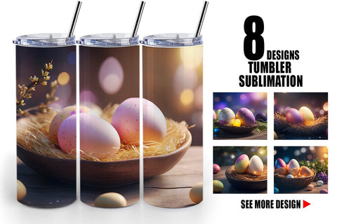 Tumbler Wrap Easter Egg Bokeh Sublimation artnoy 