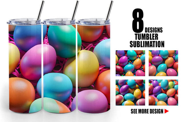 Tumbler Wrap Easter Eggs Colorful Sublimation artnoy 