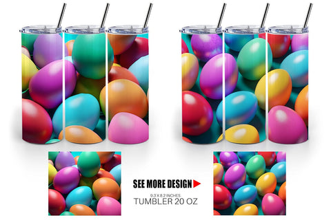 Tumbler Wrap Easter Eggs Colorful Sublimation artnoy 