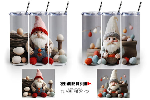 Tumbler Wrap Easter Gnome Embroidery Sublimation artnoy 