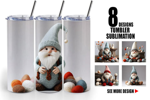 Tumbler Wrap Easter Gnome Embroidery Sublimation artnoy 