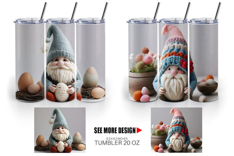 Tumbler Wrap Easter Gnome Embroidery Sublimation artnoy 