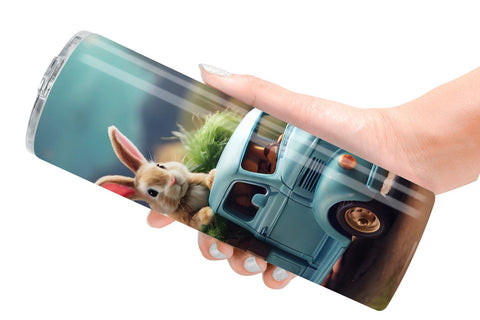 Tumbler Wrap Easter Truck With Bunny Sublimation artnoy 