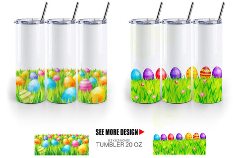 Tumbler Wrap Eggs on Grass Sublimation artnoy 