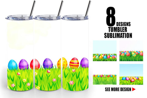 Tumbler Wrap Eggs on Grass Sublimation artnoy 