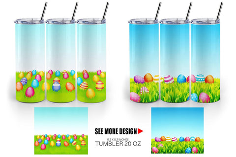 Tumbler Wrap Eggs on Grass Sublimation artnoy 