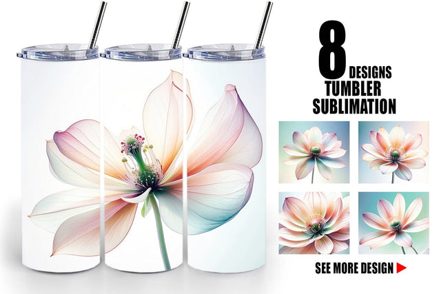 Tumbler Wrap Ethereal Pastel Flower Sublimation artnoy 