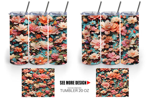 Tumbler Wrap Fantasy Flower Background Sublimation artnoy 